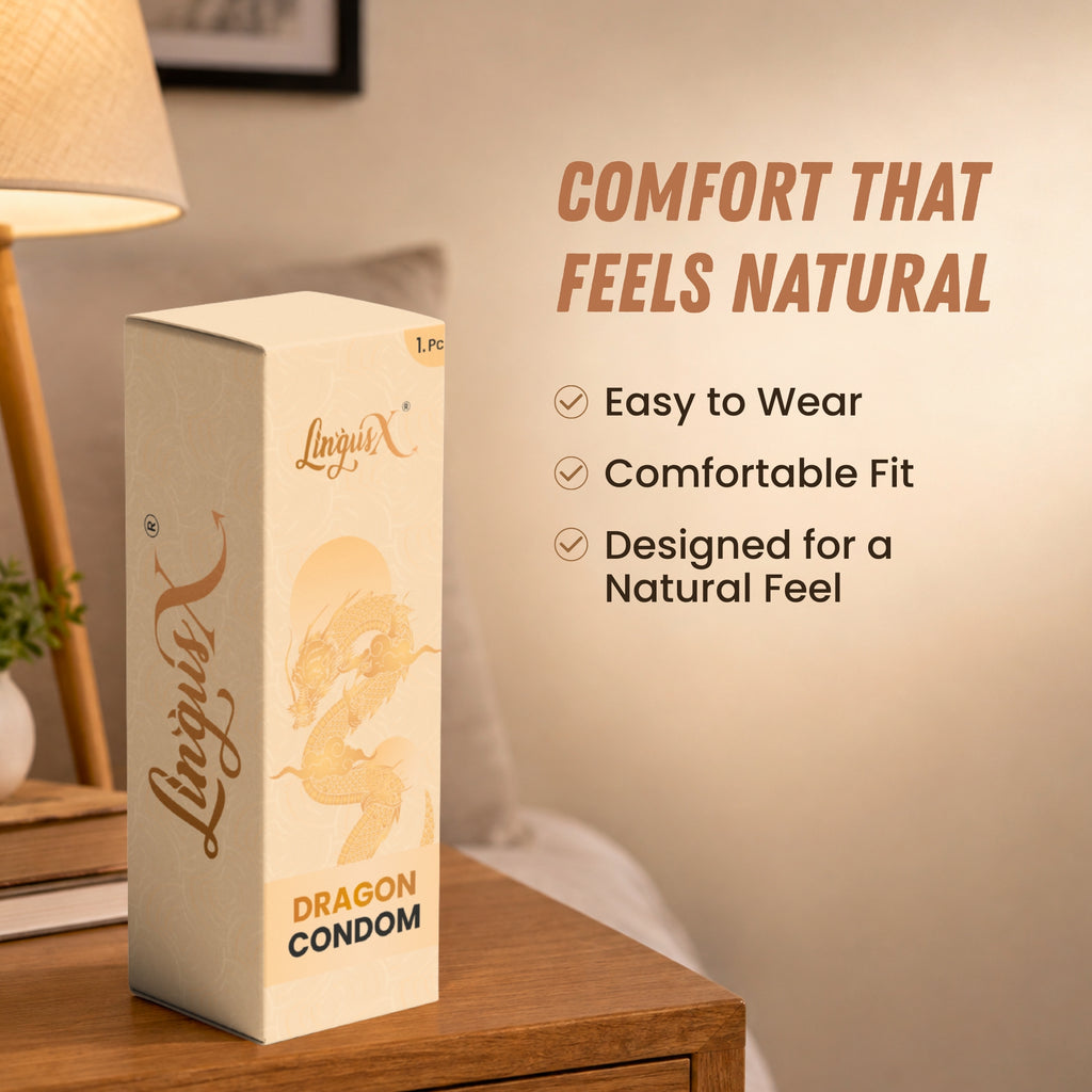 Gold Dragon Condom | Premium Quality Condom for Men 9-inch | 50ml Lubricant Free